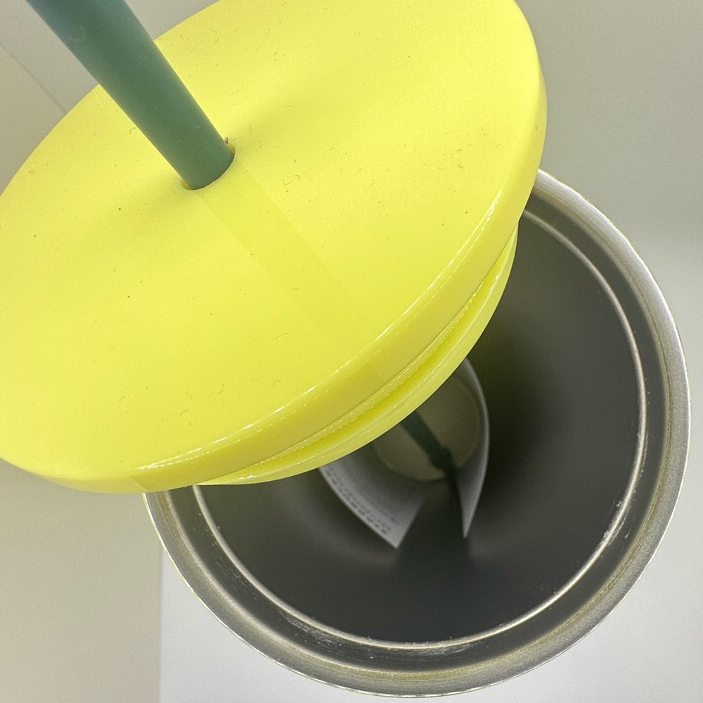 Starbucks 2024 Angular Neon Yellow Stainless Steel Soft Touch Tumbler Venti 24oz